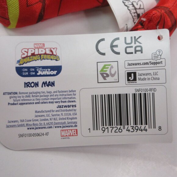 Iron Man Mini Plush 8in Marvel’s Spidey and His Amazing Friends Age 12mo+ New - Picture 11 of 12